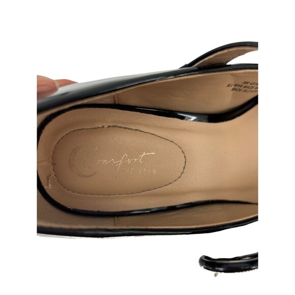 Black Patent Mary Jane Chunky Block Heels Womens 8 Platform Buckle Strap Whimsy - Picture 10 of 11